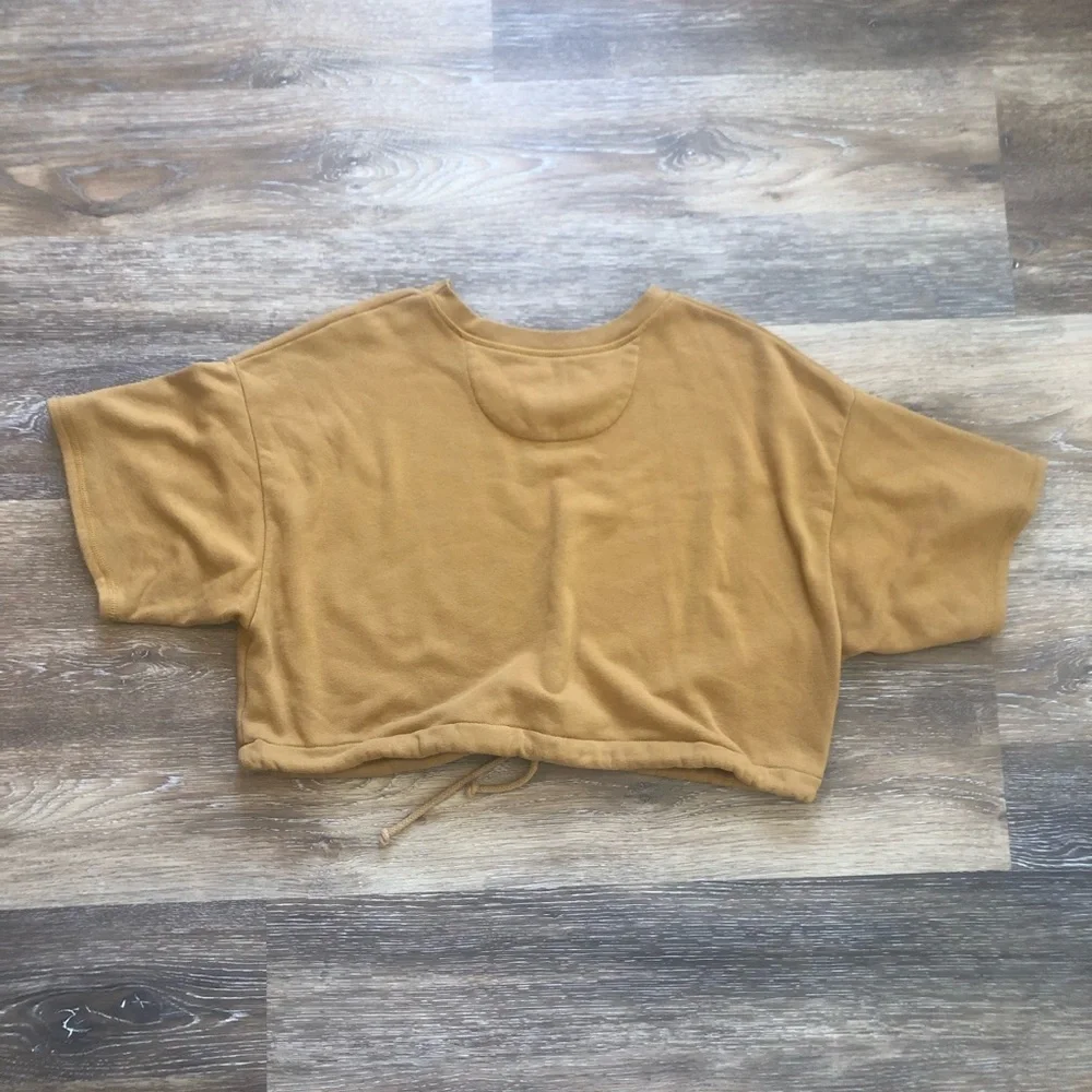 American Eagle Outfitters Mustard Cropped Sweatshirt - Picture 4 of 8